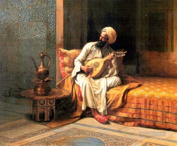 Arab Painting - The Mandolin Player Ludwig Deutsch Orientalism Araber